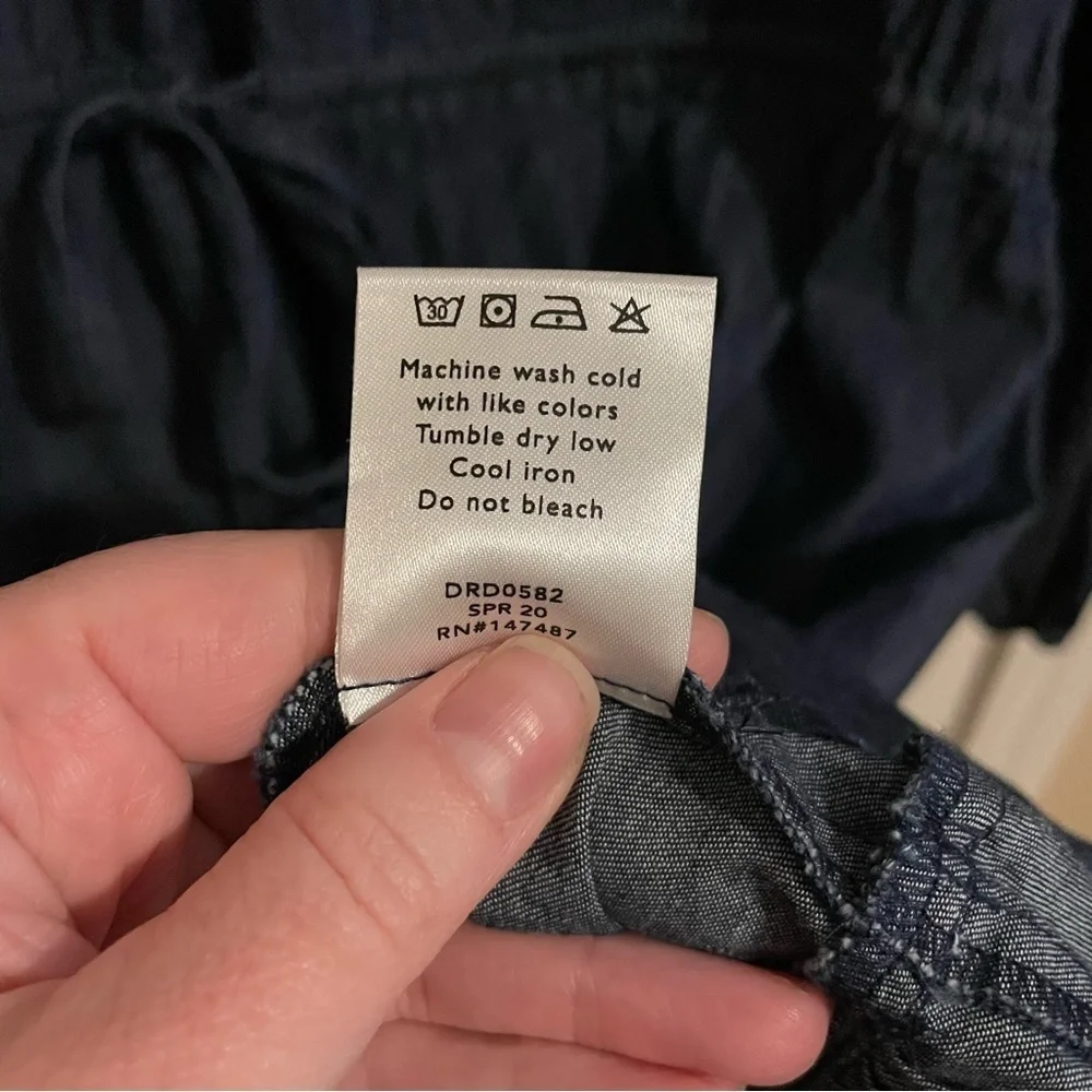 NWT Draper James Chambray Popover Dress Dark Wash Style DRD0582 Blue Size XXL